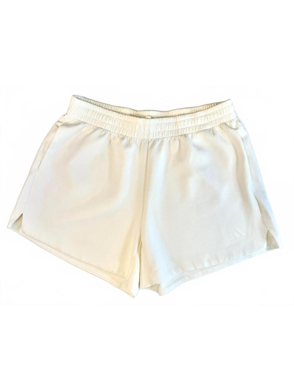 adidas | High Rise Elastic Waist Athletic Running Shorts | White | XL